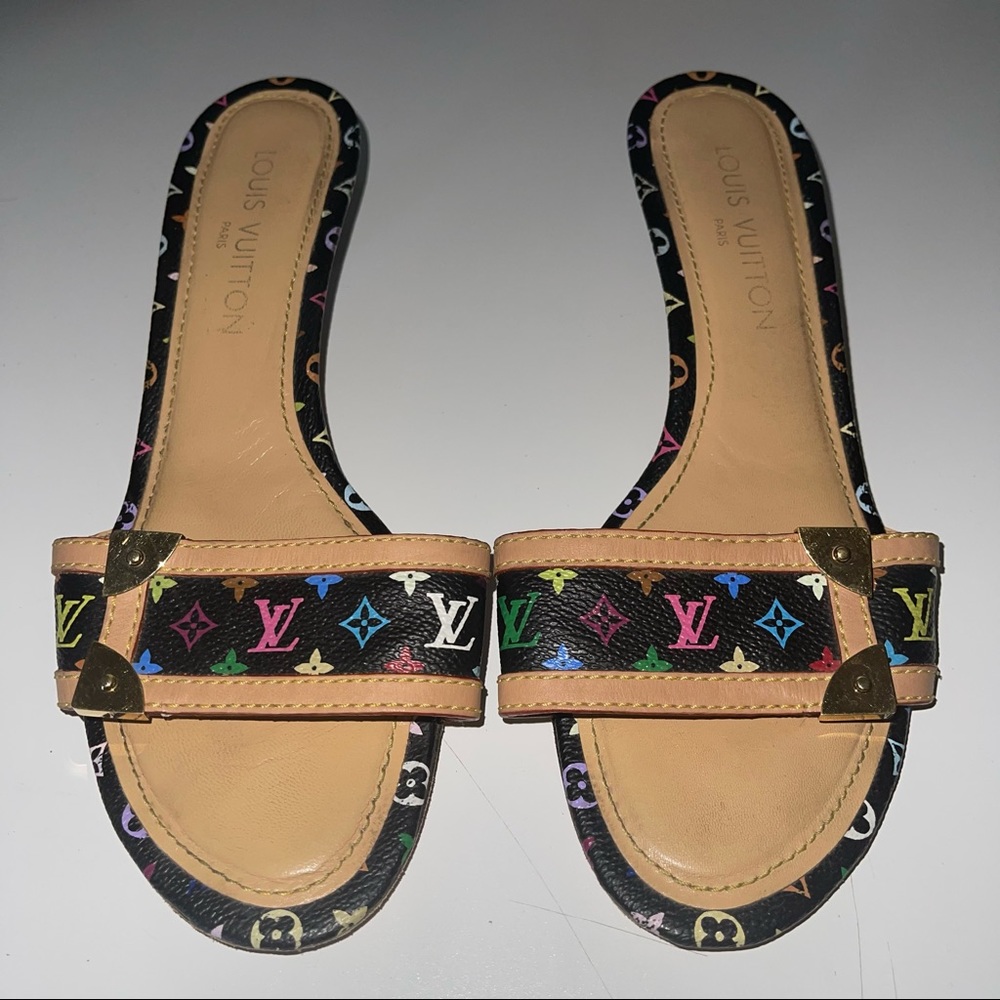 Multicolor Black Kitten Heels